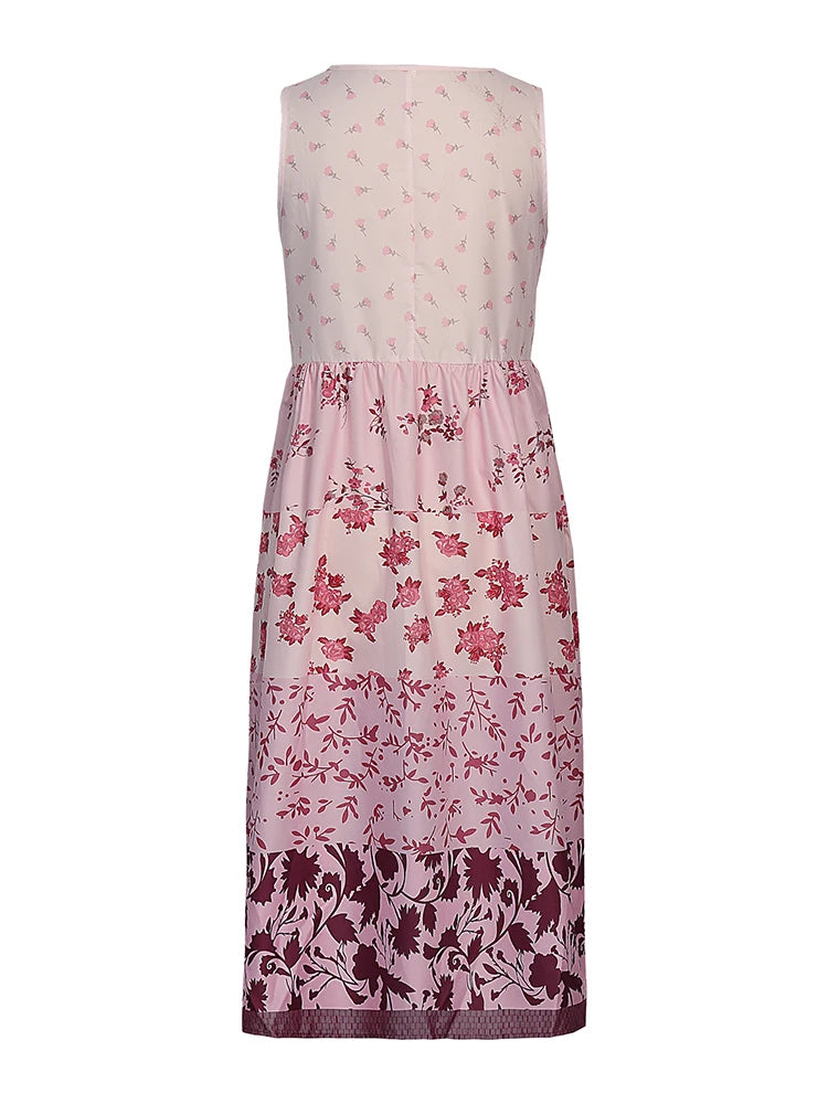 Plus Size Women's Sundresses  Neck Beach Flowy Party Dress Printed Summer Neck Dress Hawaiian Dresses Luau