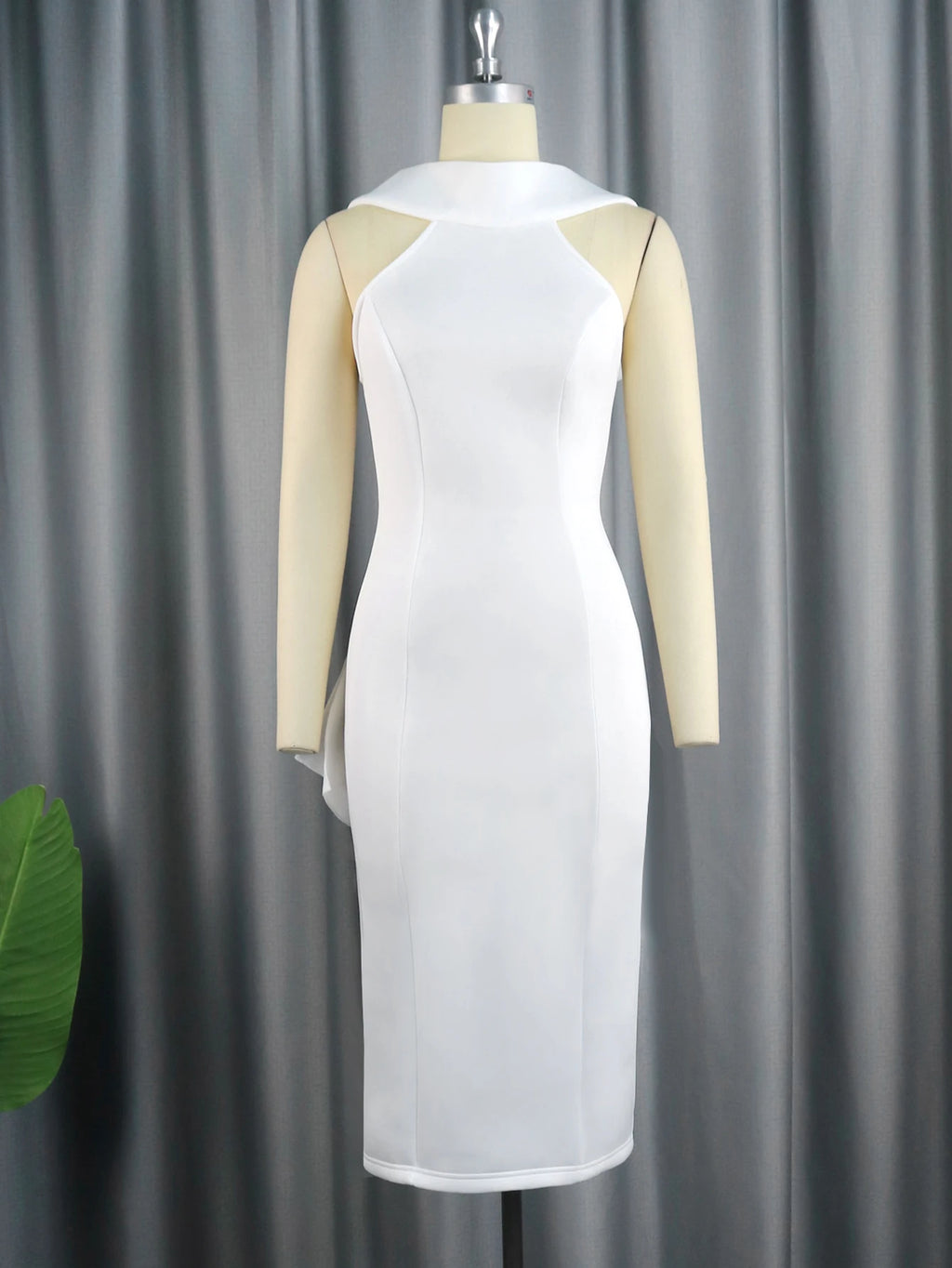 Party White Bodycon Dress Women with Back Big Bow Sexy Sleeveless Club Event Celebrate Fashion Cocktail Wedding Bridesmaid Gown