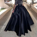 Fashion Black Satin Long Skirts Pleated Formal Party Floor Length Skirt Wasitband Maxi Skirt Without Top Customized 2025