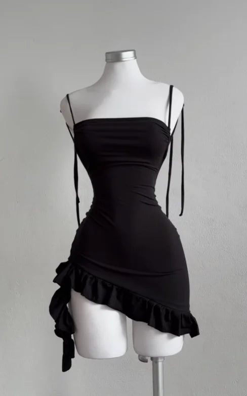 2025 popular European and American new dress with summer high-end feel Y2K sexy backless lace up spicy girl's hip hugging skirt