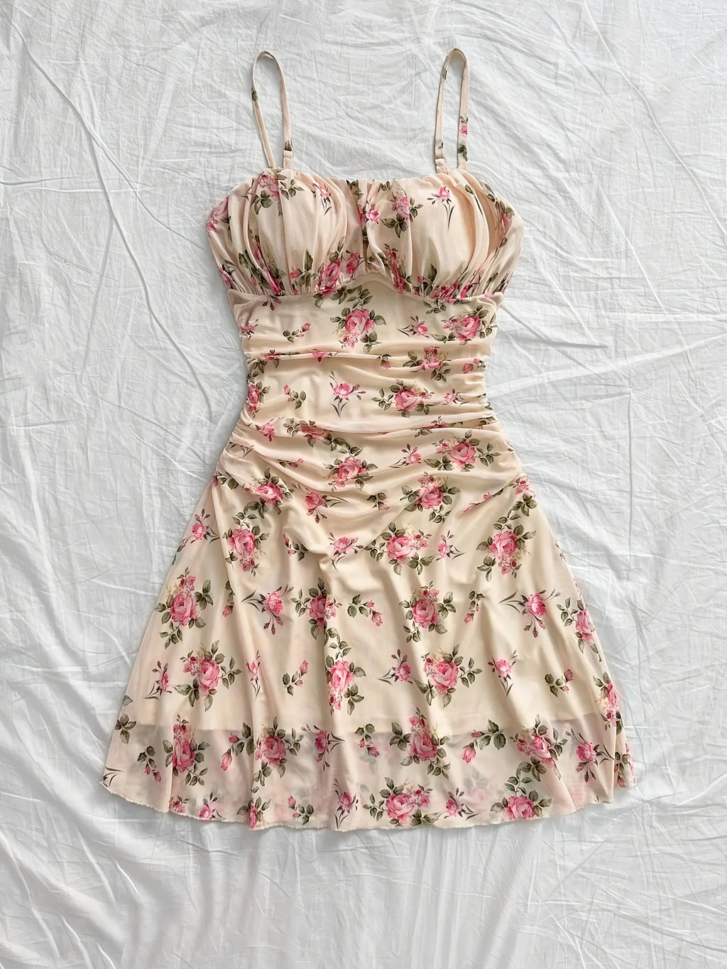 Elegant Summer New Women's Floral Print Strap Slim Fit Dress Lady's Graceful Orientation Stylish Floral Dress for Ladies